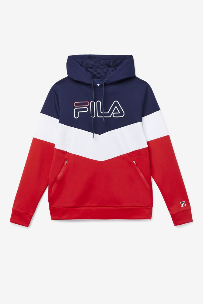 Fila Hoodie Mens Navy/Red/White Gerado Tech - Ireland 38179-WOLV